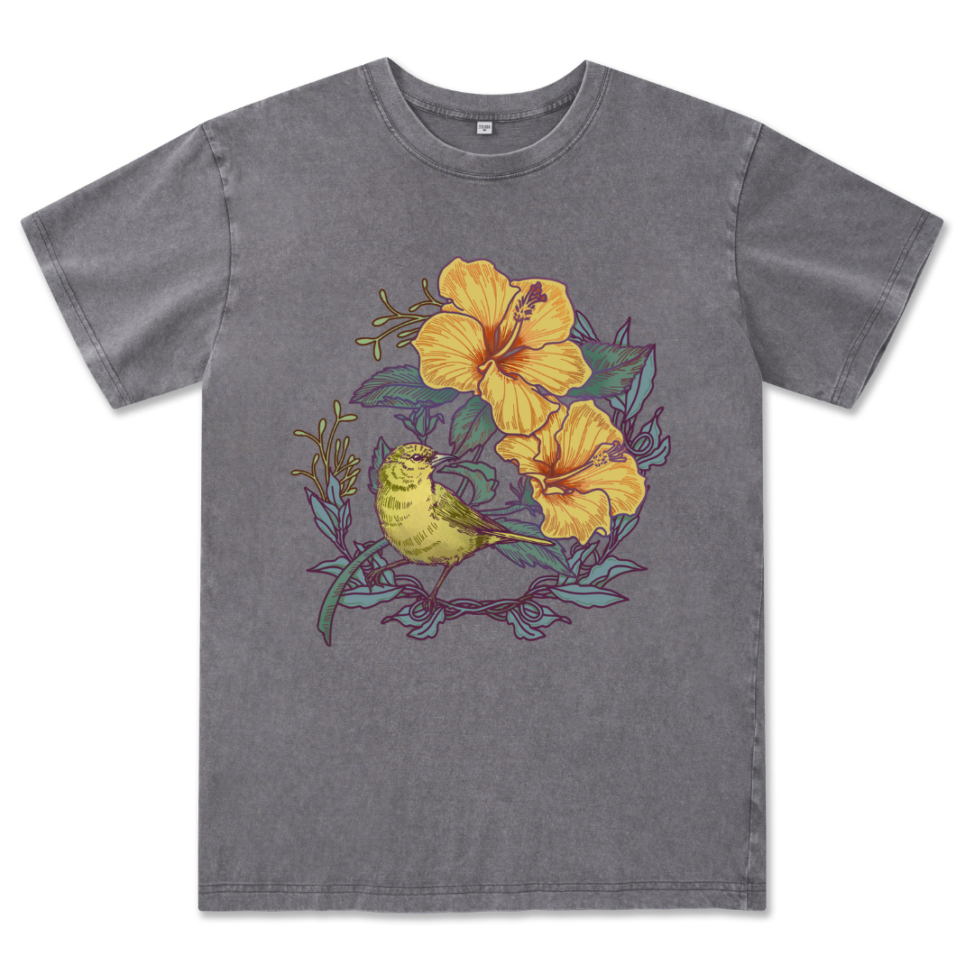 Amakihi Front-printed Washed Tee