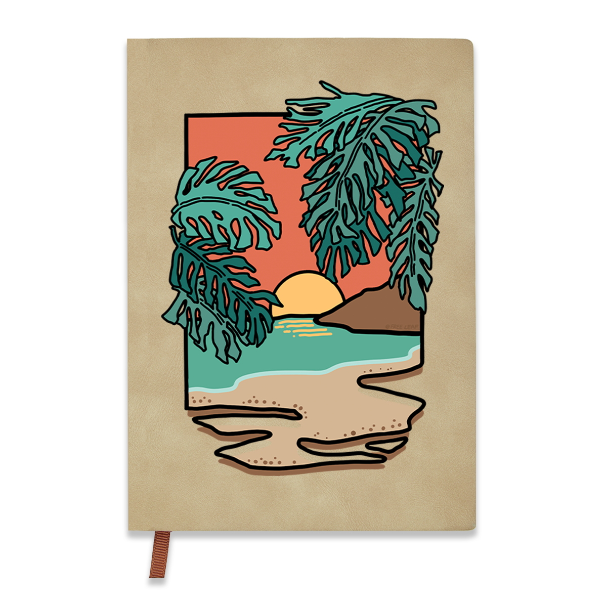 Freeleaf Hawaiian Vacation Vintage Leather Notebook