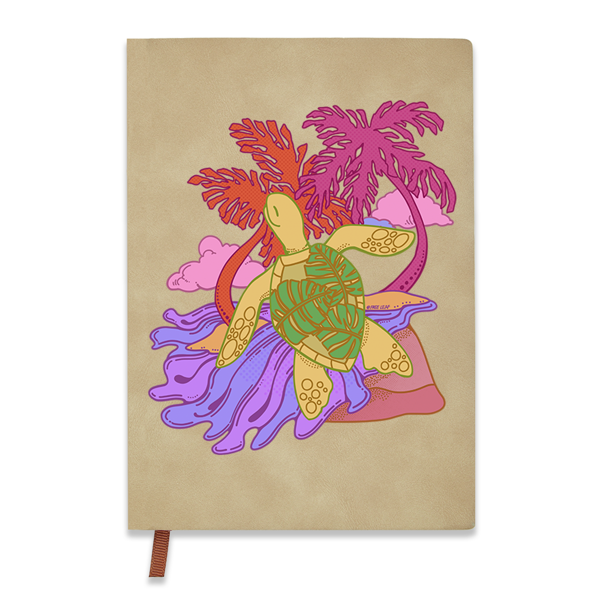 Freeleaf Hawaiian Green Sea Turtle Vintage Leather Journal Notebook