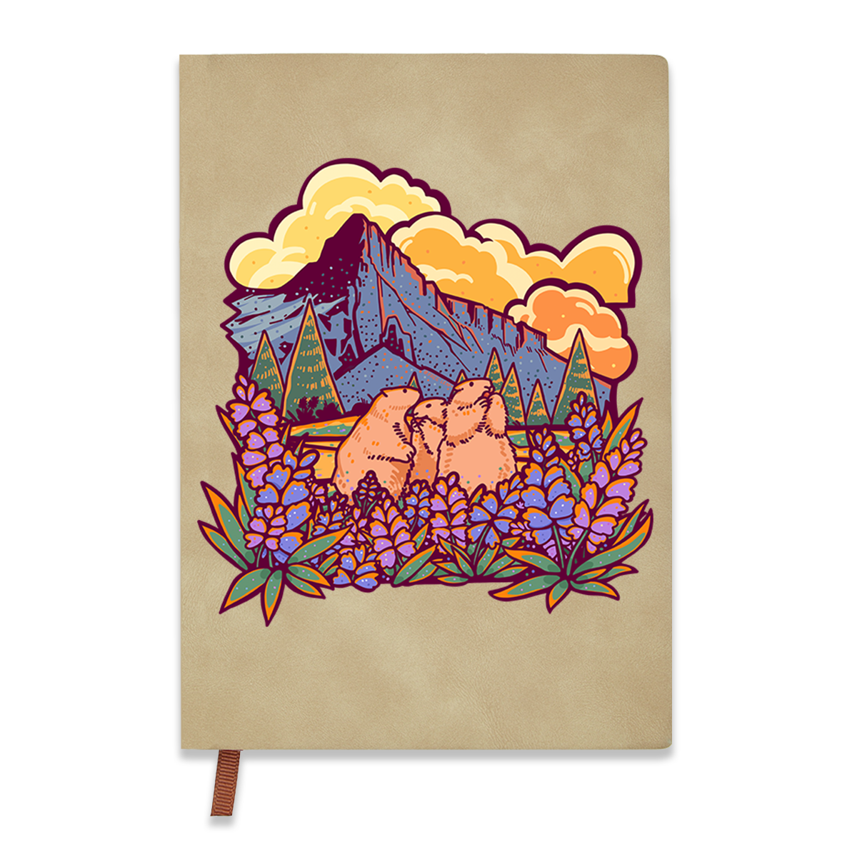Freeleaf Mount Rainier National Park Vintage Leather Notebook