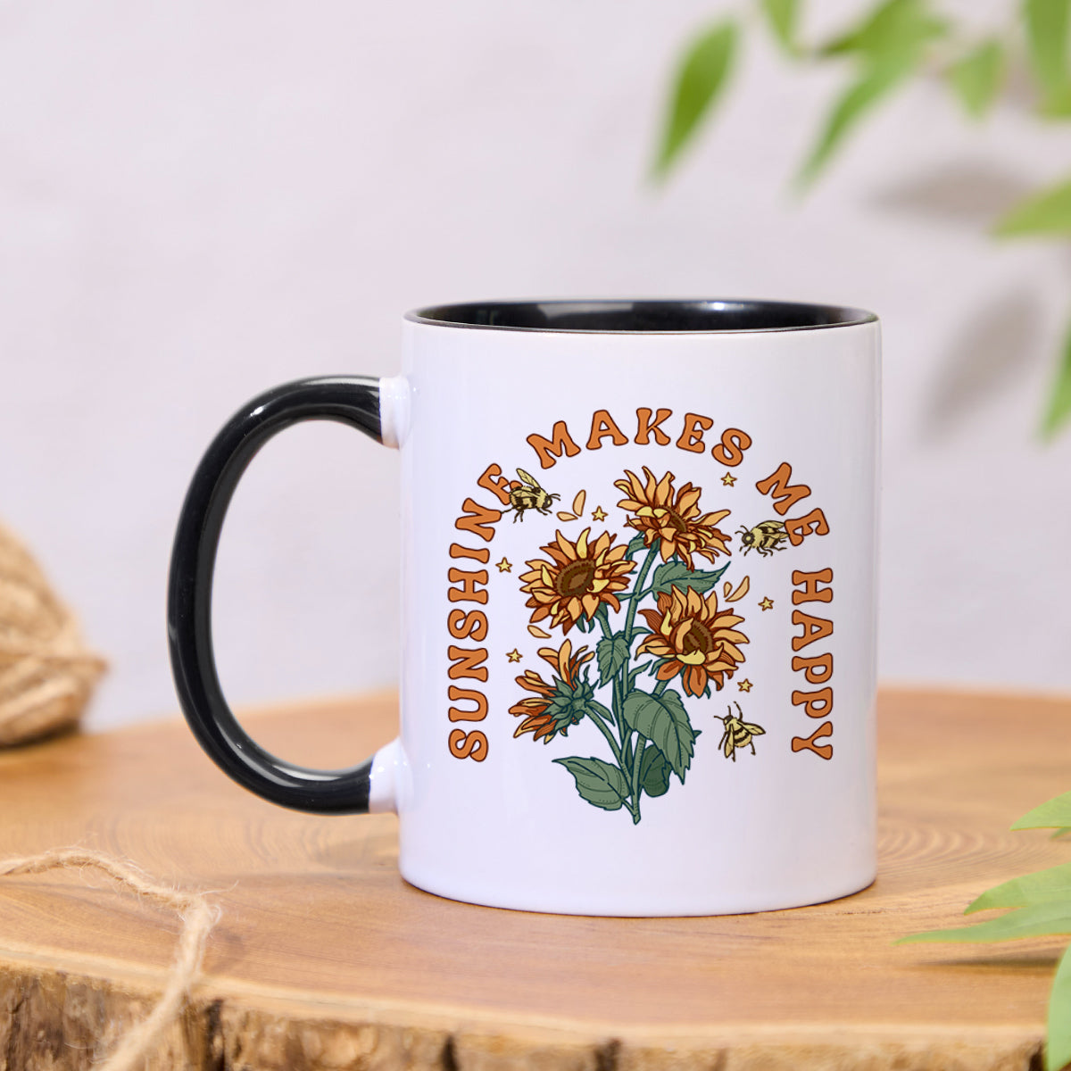 Freeleaf Sunshine Makes Me Happy Colorful Ceramic Mug