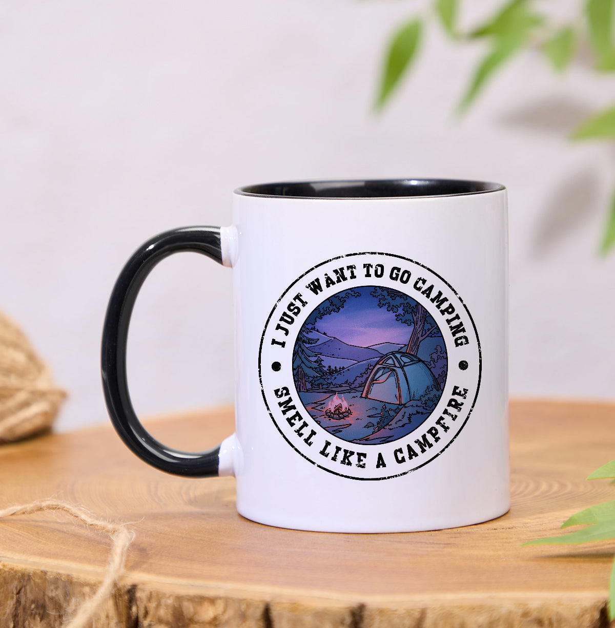 Freeleaf Just Want To Go Camping Colorful Ceramic Mug