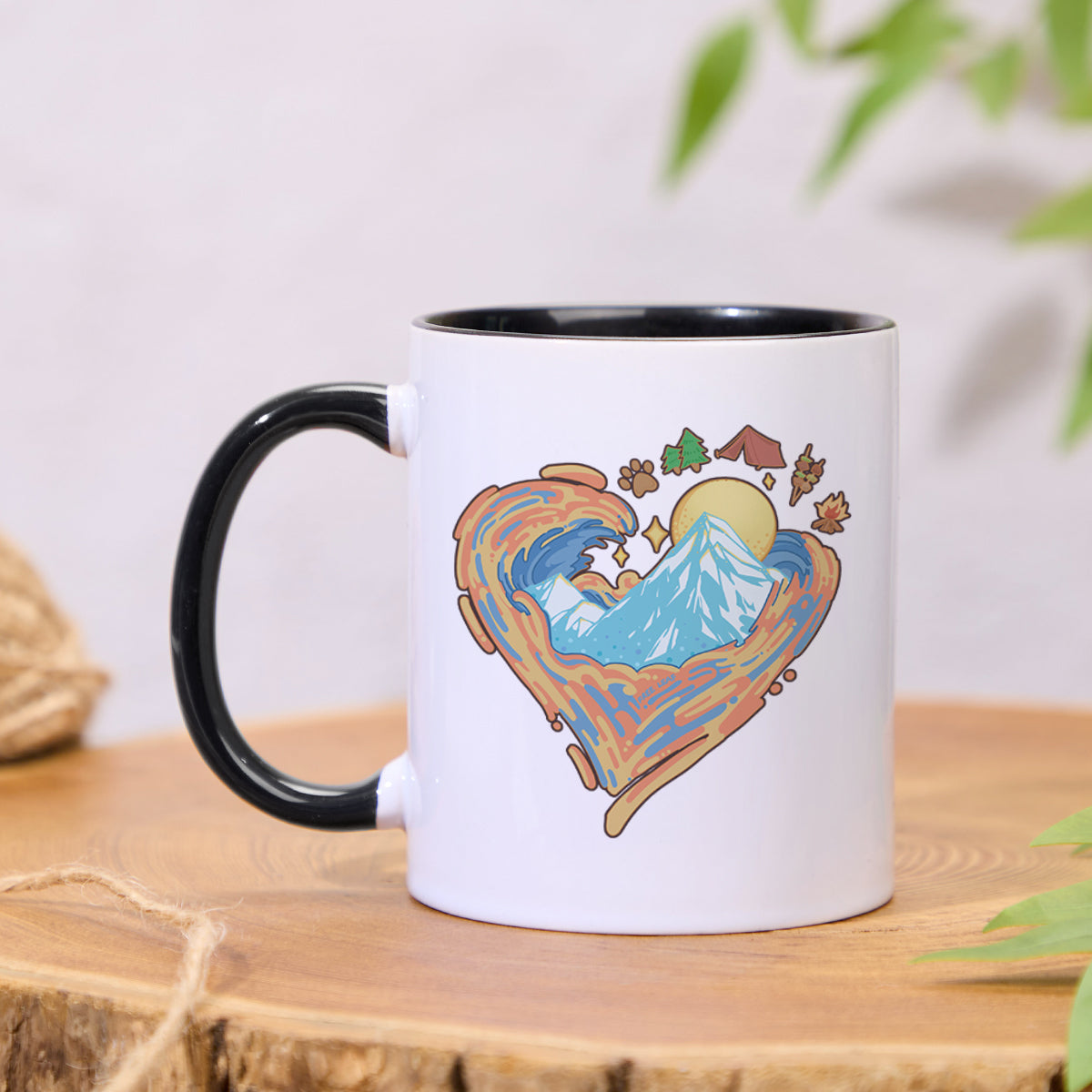 Freeleaf Heart of Wilderness Camping Colorful Ceramic Mug