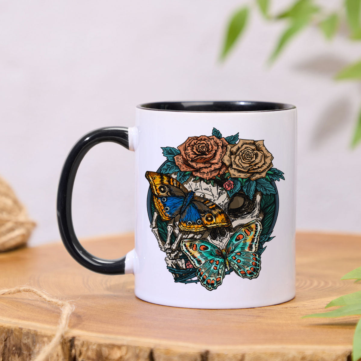 FreeleafFloral Skull Colorful Ceramic Mug