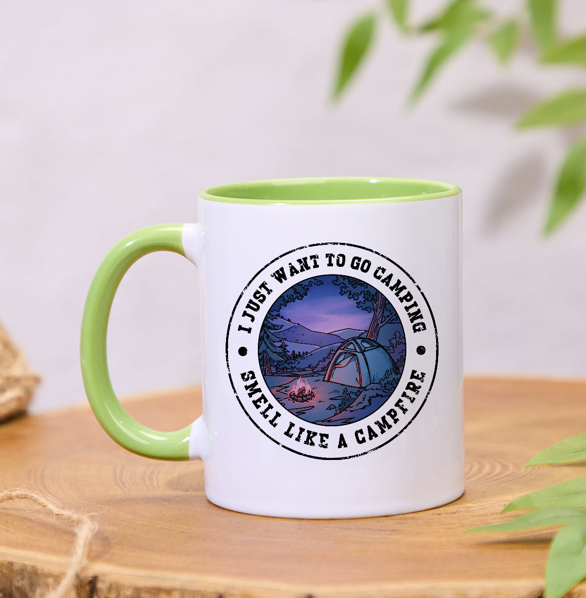 Freeleaf Just Want To Go Camping Colorful Ceramic Mug