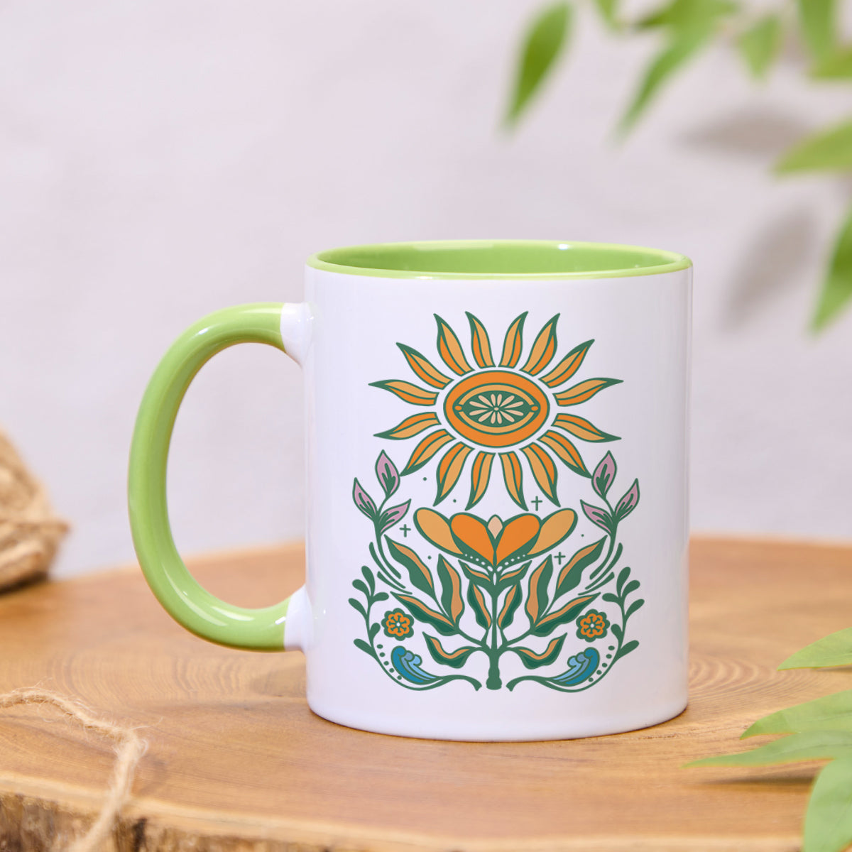 Freeleaf Sunflower Colorful Ceramic Mug