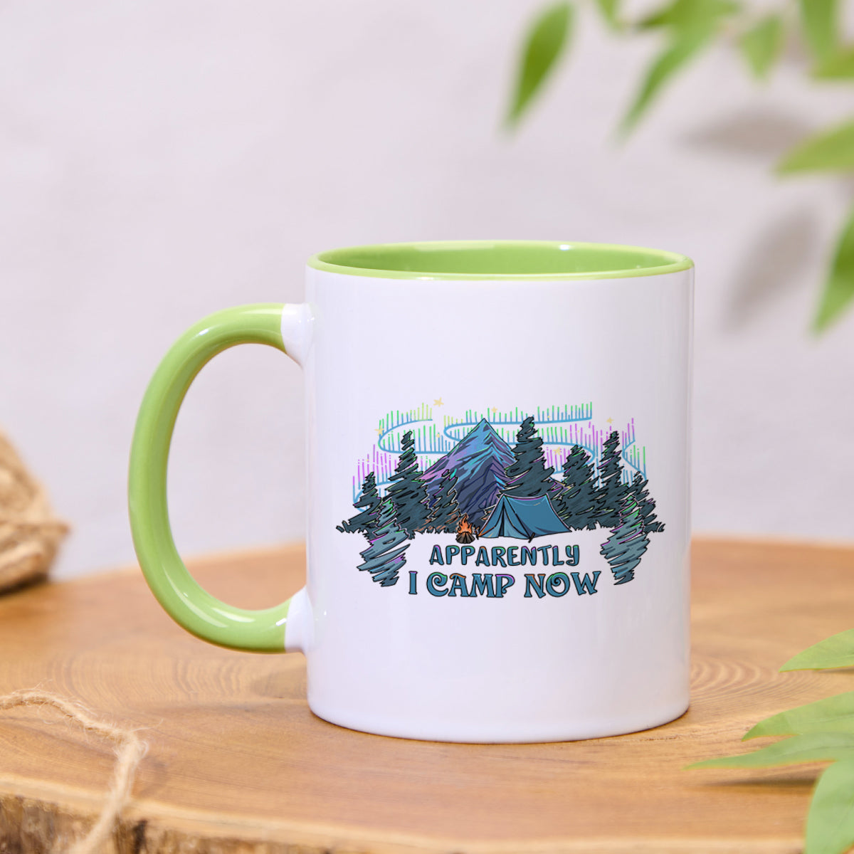 Freeleaf I Camping Now Colorful Ceramic Mug