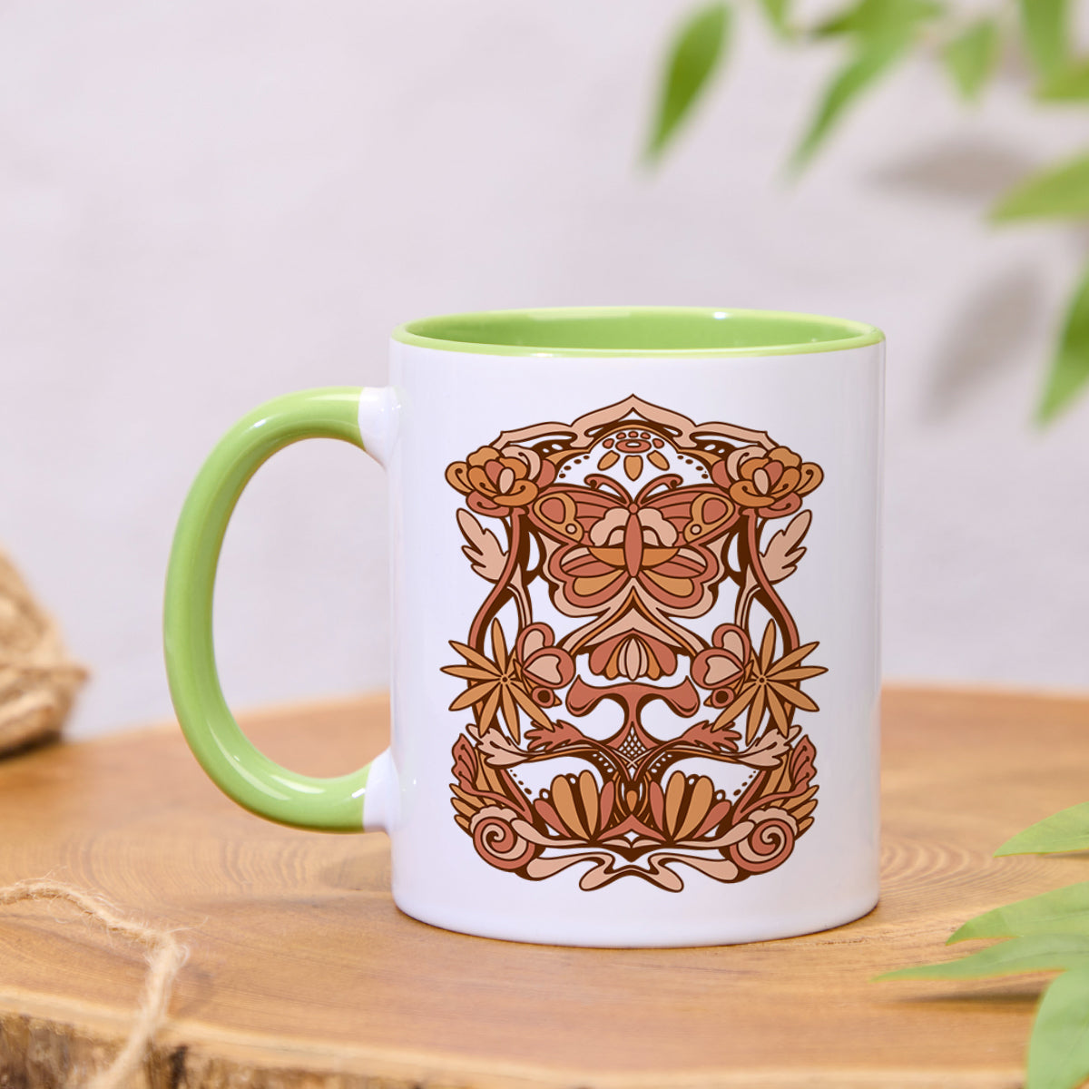 Freeleaf Spring Butterfly Colorful Ceramic Mug