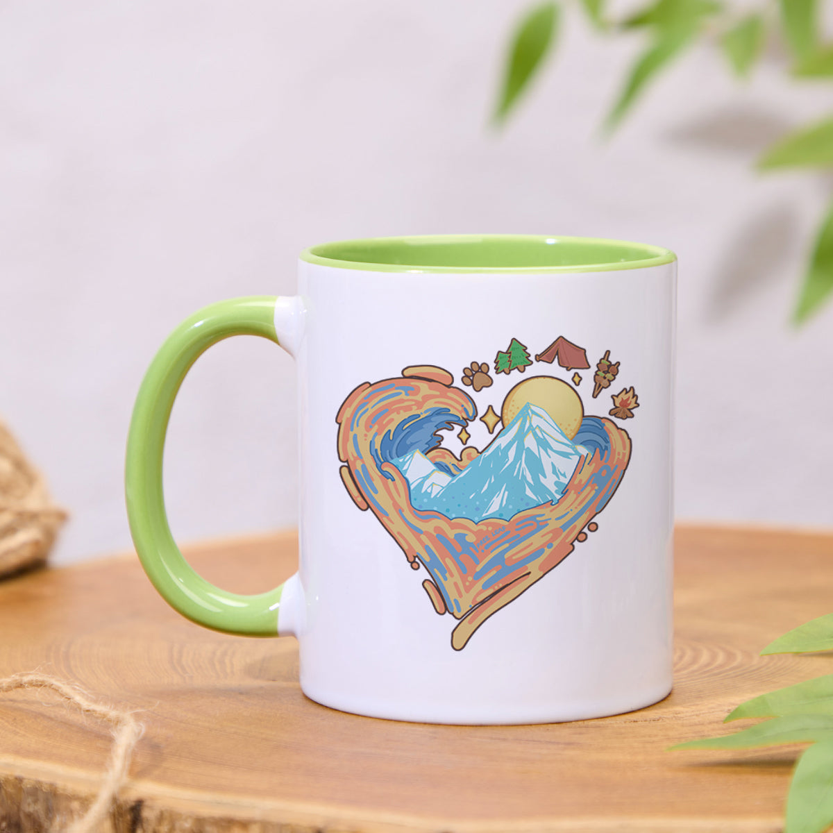 Freeleaf Heart of Wilderness Camping Colorful Ceramic Mug