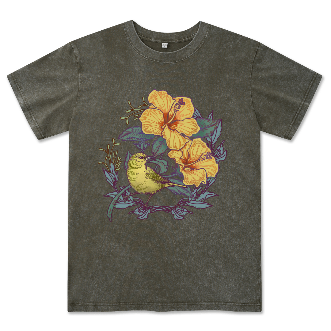 Amakihi Front-printed Washed Tee