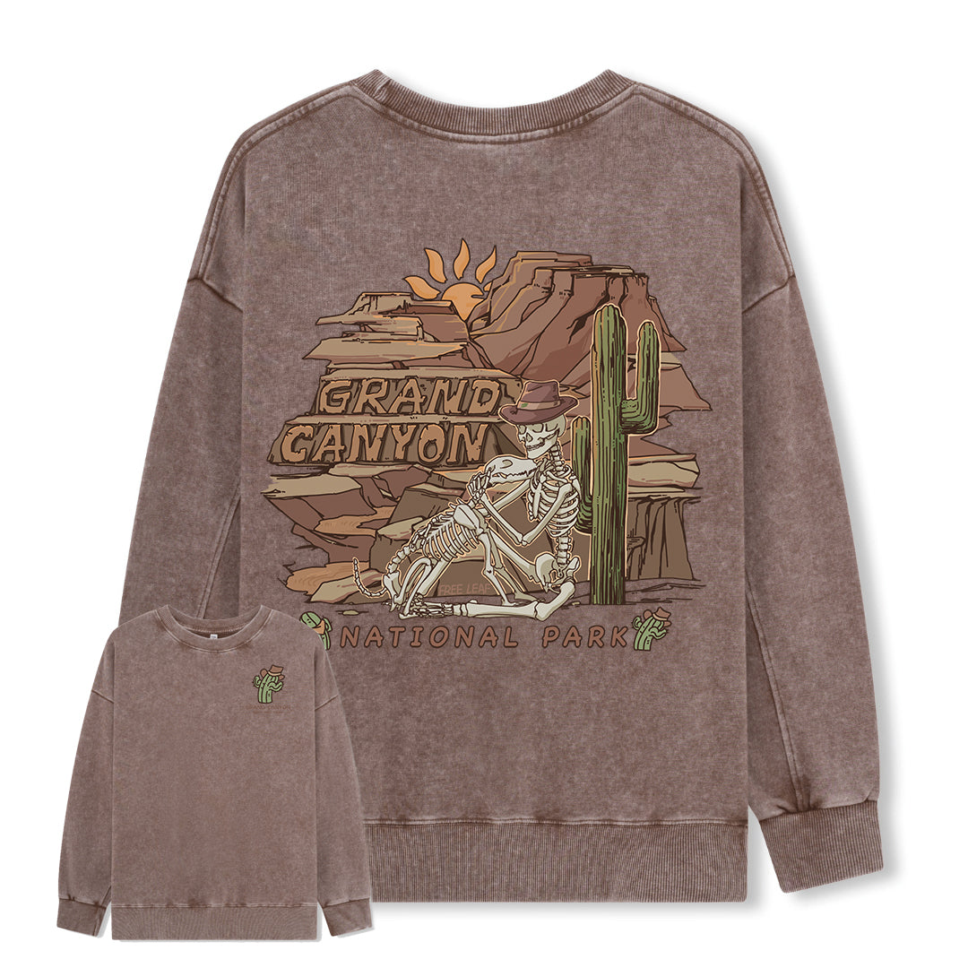Freeleaf Grand Canyon National Park Unisex Nature Inspired Washed Sweatshirt