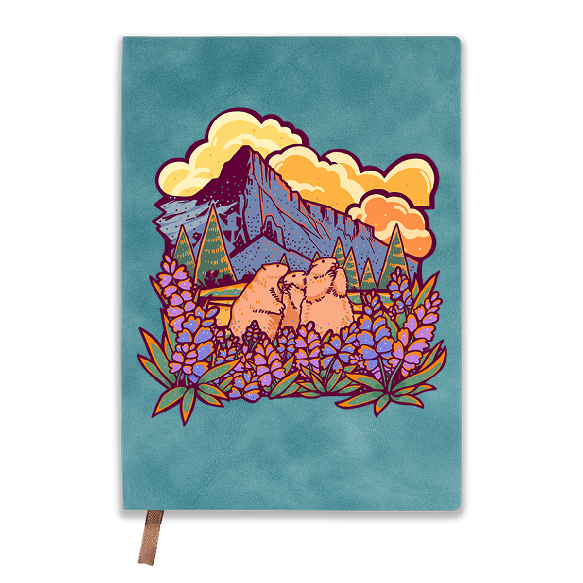 Freeleaf Mount Rainier National Park Vintage Leather Notebook