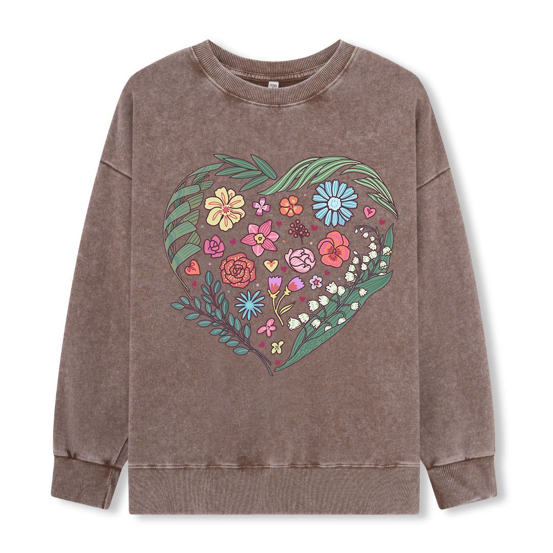 Freeleaf Love's Symphony Nature Inspired Unisex Washed Sweatshirt