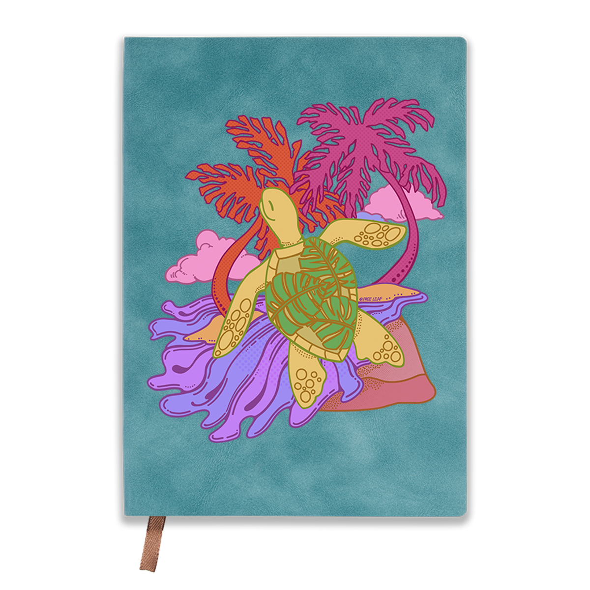 Freeleaf Hawaiian Green Sea Turtle Vintage Leather Journal Notebook