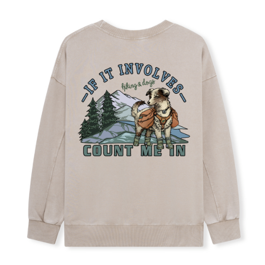 Hiking & Dogs Adventure Washed Sweatshirt