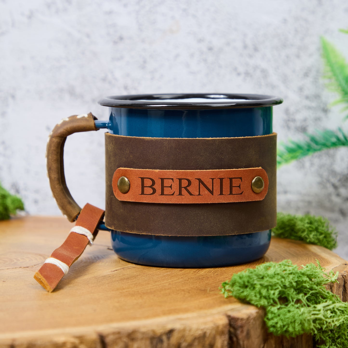 Personalized Leather Mug