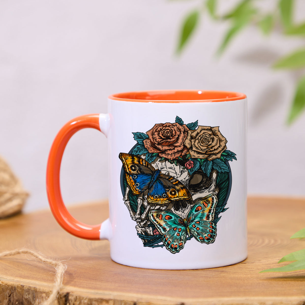 FreeleafFloral Skull Colorful Ceramic Mug
