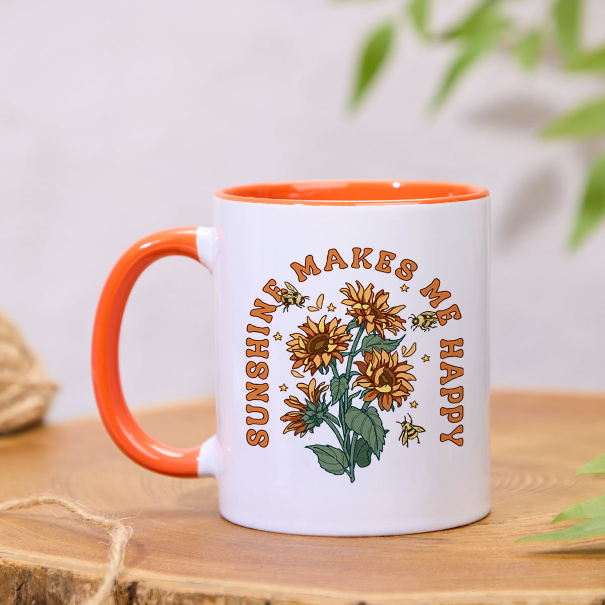 Freeleaf Sunshine Makes Me Happy Colorful Ceramic Mug