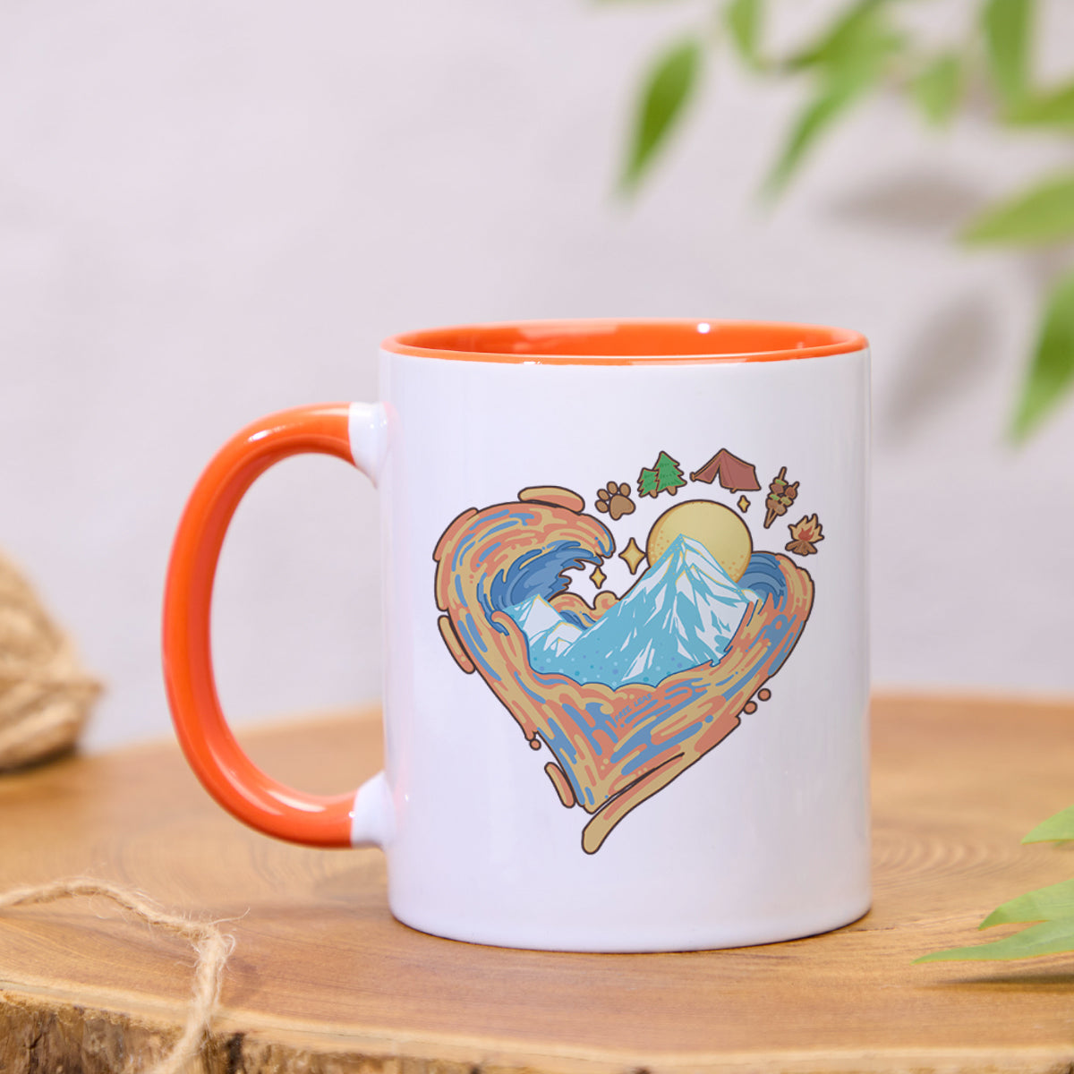 Freeleaf Heart of Wilderness Camping Colorful Ceramic Mug