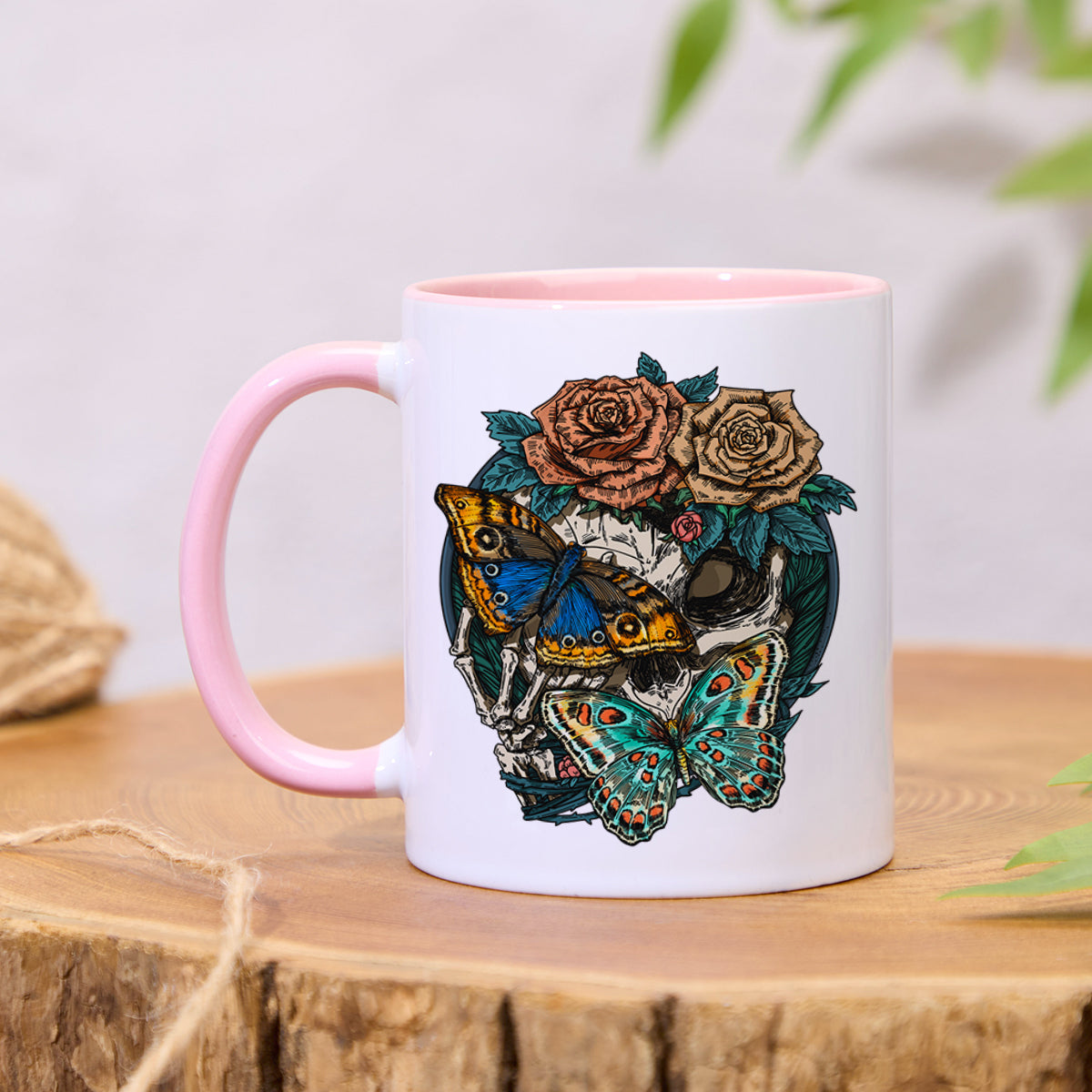FreeleafFloral Skull Colorful Ceramic Mug