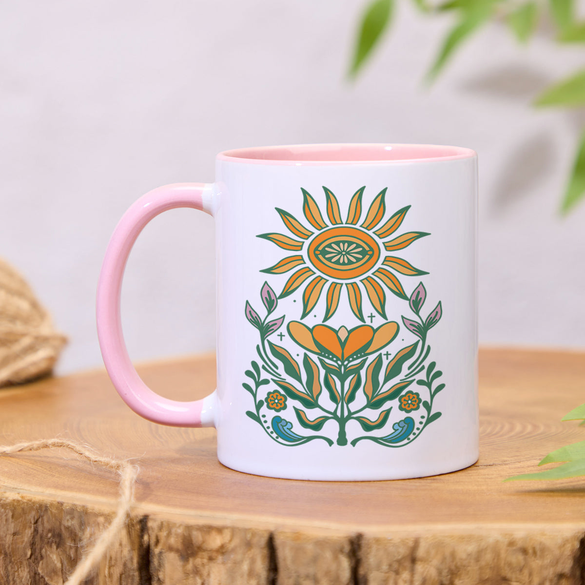 Freeleaf Sunflower Colorful Ceramic Mug