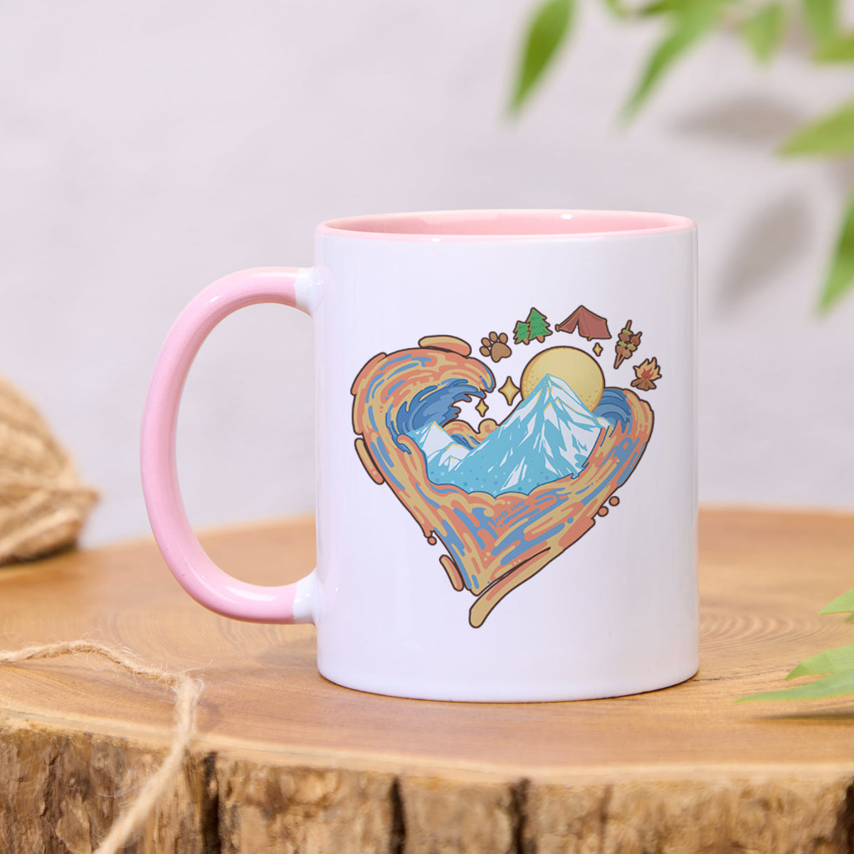 Freeleaf Heart of Wilderness Camping Colorful Ceramic Mug