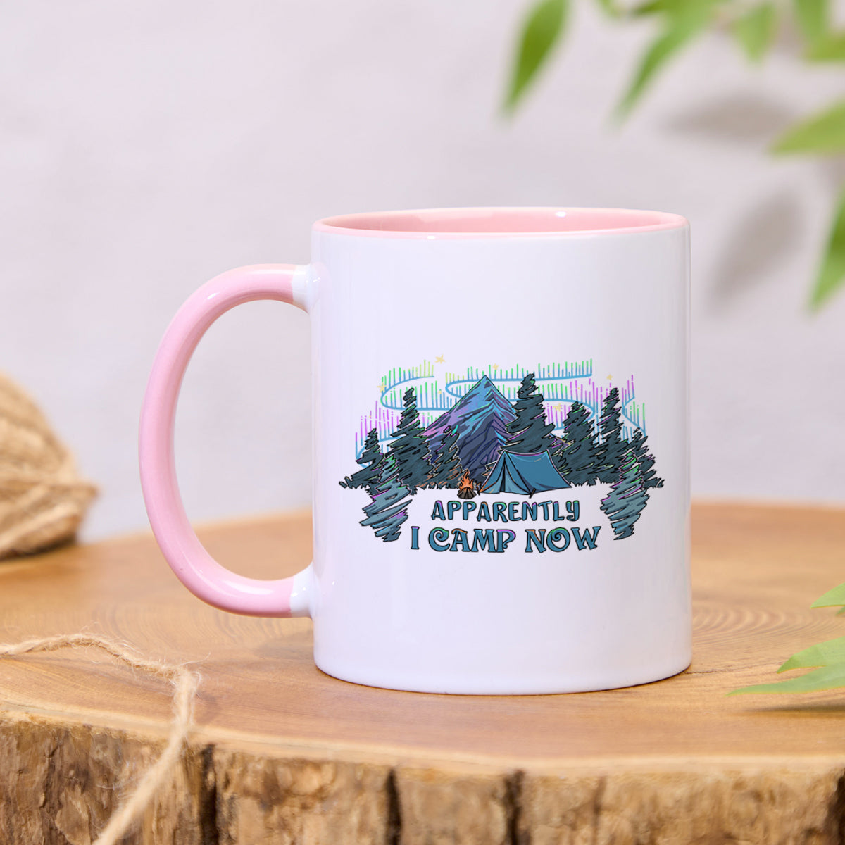 Freeleaf I Camping Now Colorful Ceramic Mug