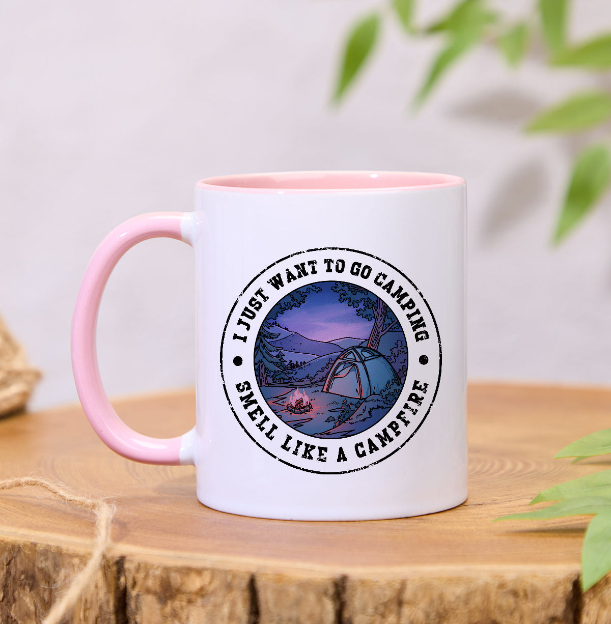 Freeleaf Just Want To Go Camping Colorful Ceramic Mug