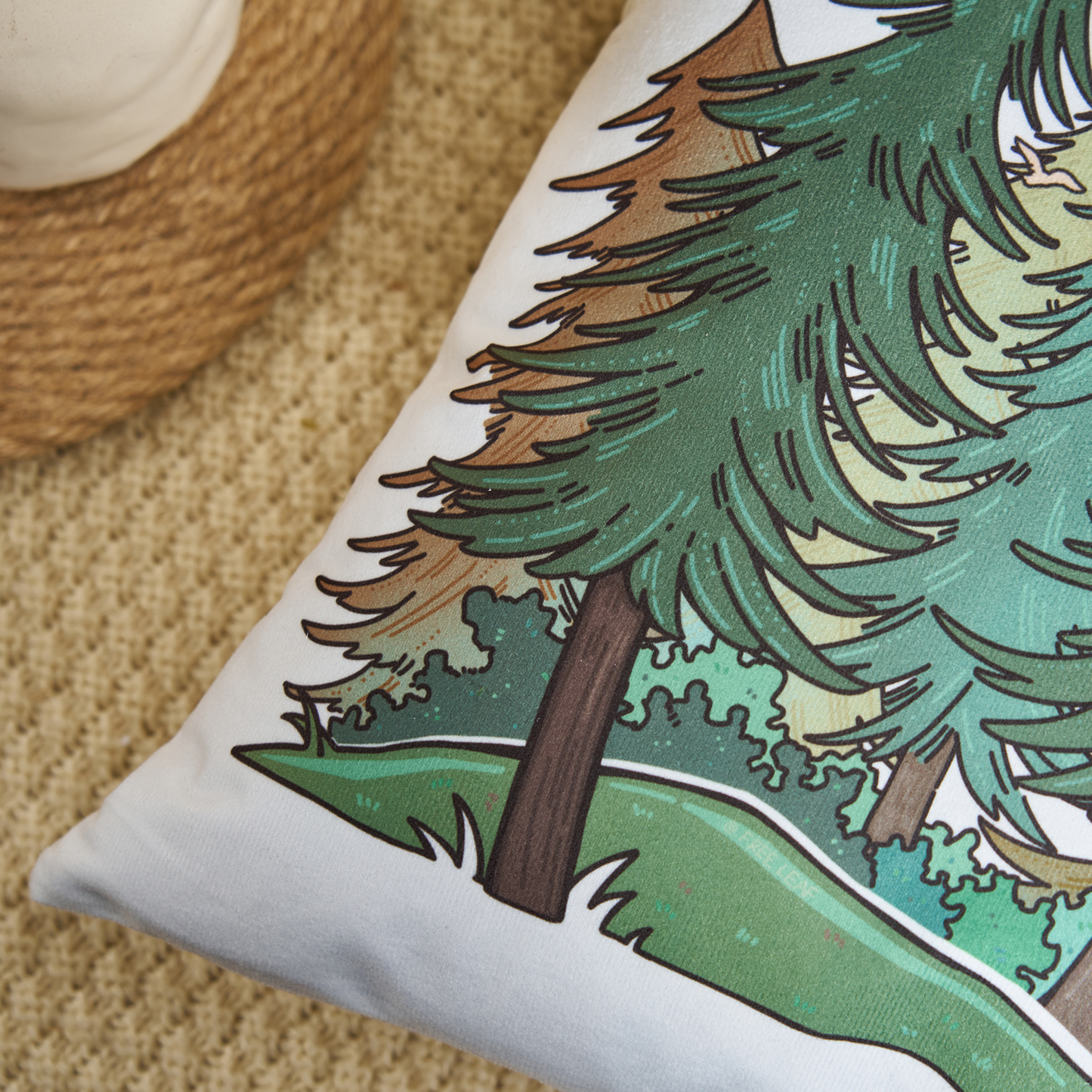 Freeleaf Path Of Life Cotton Linen Cushion Pillow