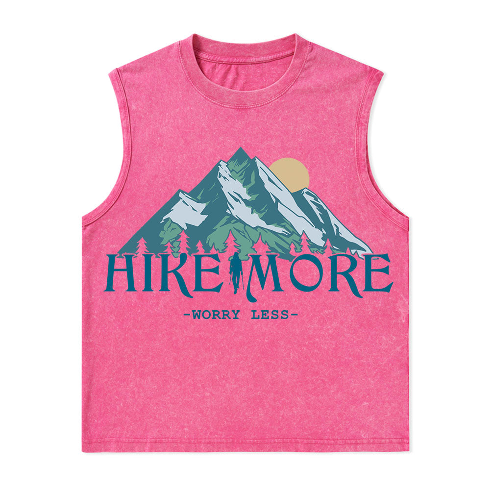 Freeleaf Hike More Worry Less Unisex Washed Tank Tops