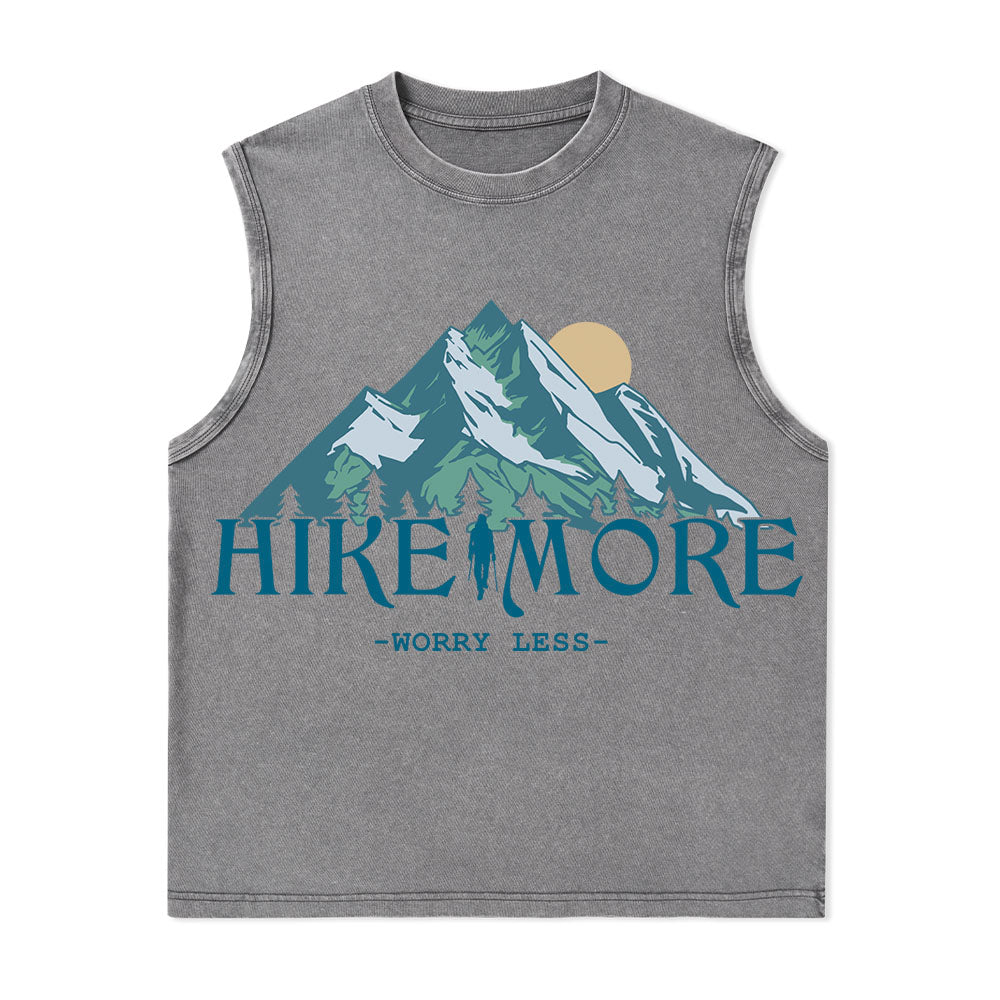 Freeleaf Hike More Worry Less Unisex Washed Tank Tops