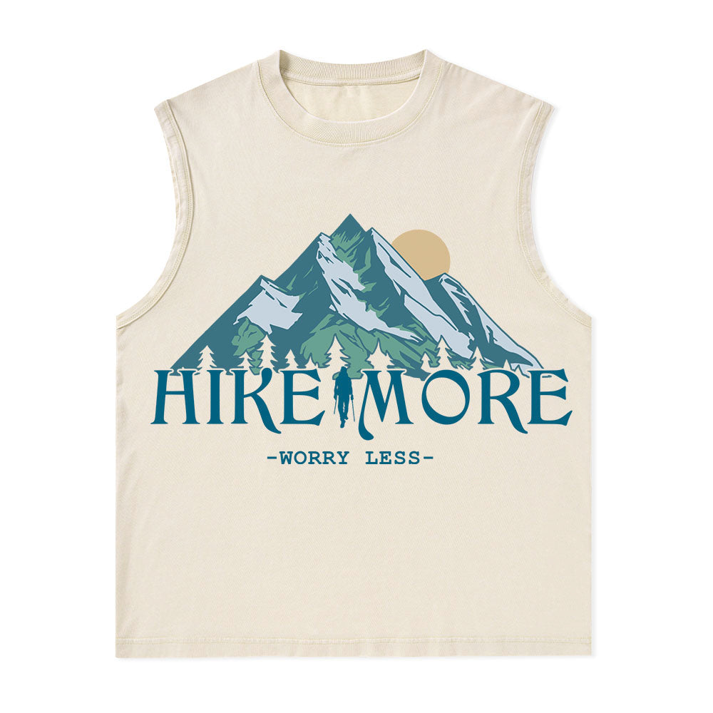 Freeleaf Hike More Worry Less Unisex Washed Tank Tops