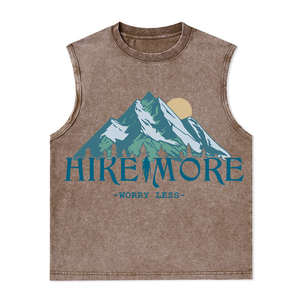 Freeleaf Hike More Worry Less Unisex Washed Tank Tops