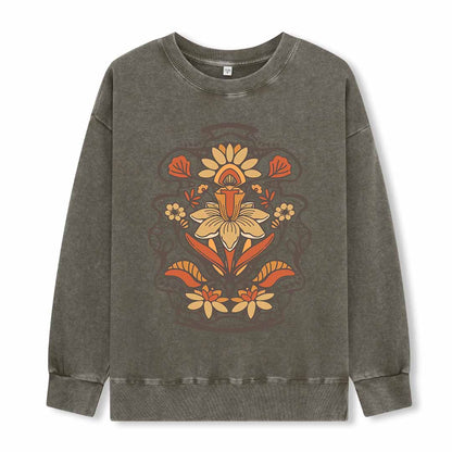 Spring Flower Washed Sweatshirt
