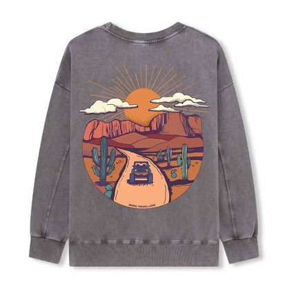 Go Hiking With Music Washed Sweatshirt