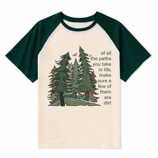 Path Of Life Raglan Short Sleeve Top