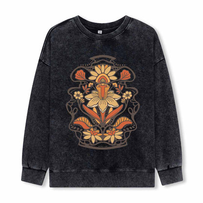 Spring Flower Washed Sweatshirt