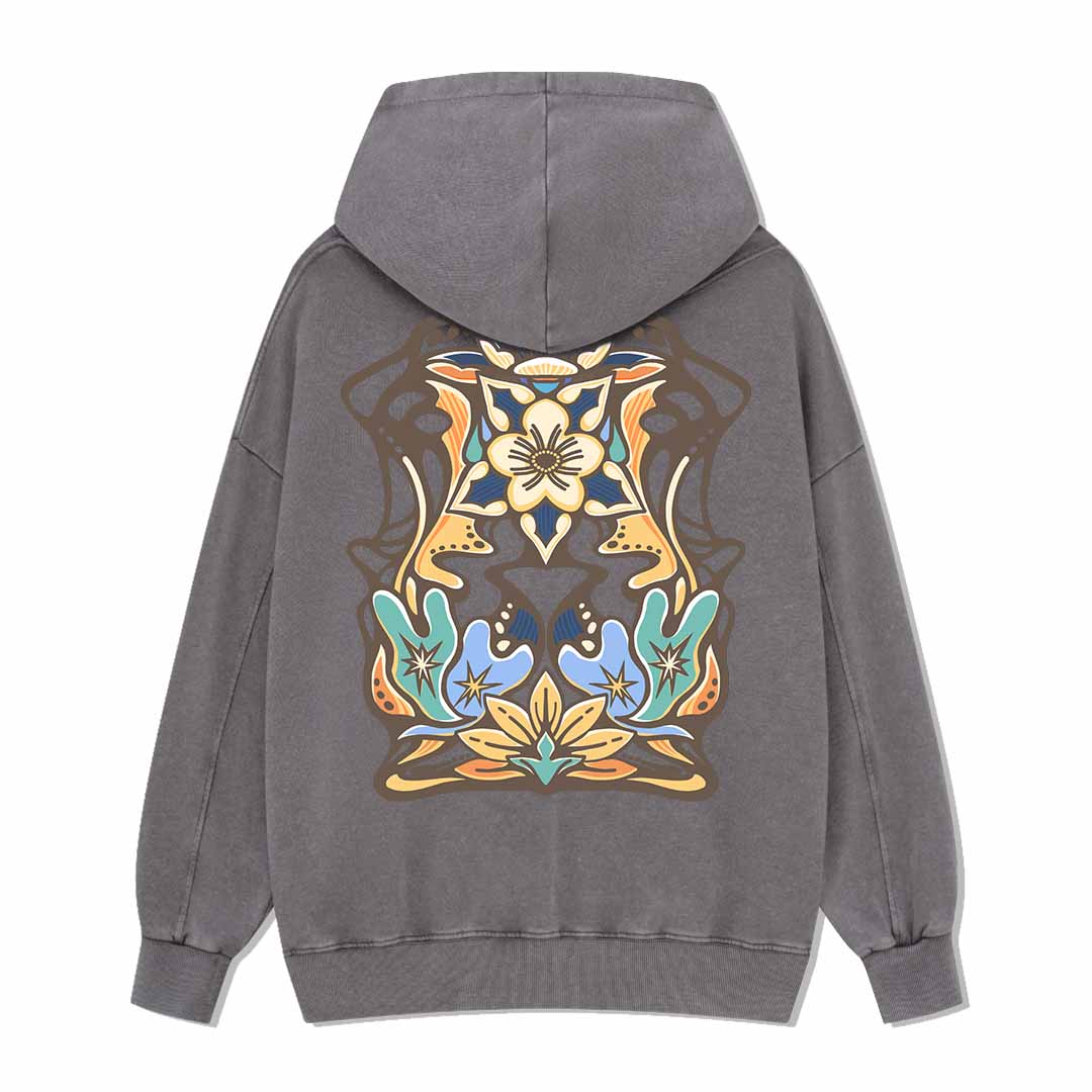 Aquilegia Formosa Back-printed Washed Hoodie