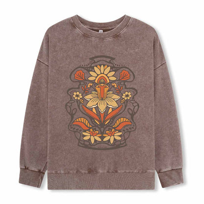 Spring Flower Washed Sweatshirt