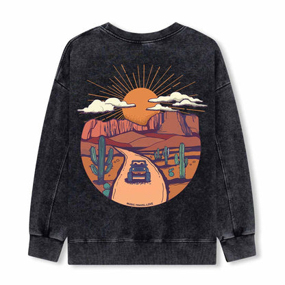 Go Hiking With Music Washed Sweatshirt