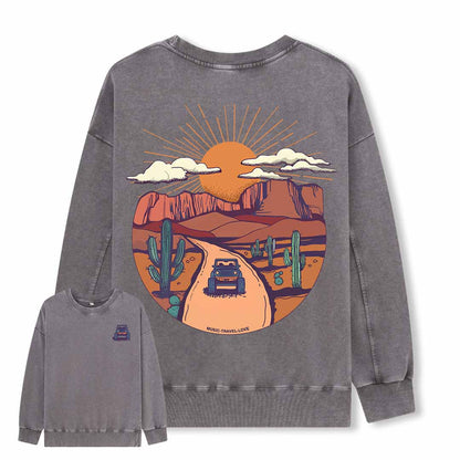 Go Hiking With Music Washed Sweatshirt