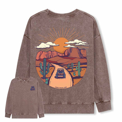 Go Hiking With Music Washed Sweatshirt