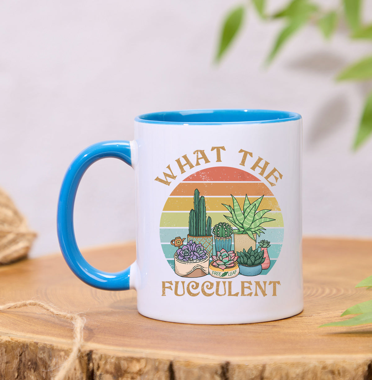 Freeleaf What the Fucculent Colorful Ceramic Mug