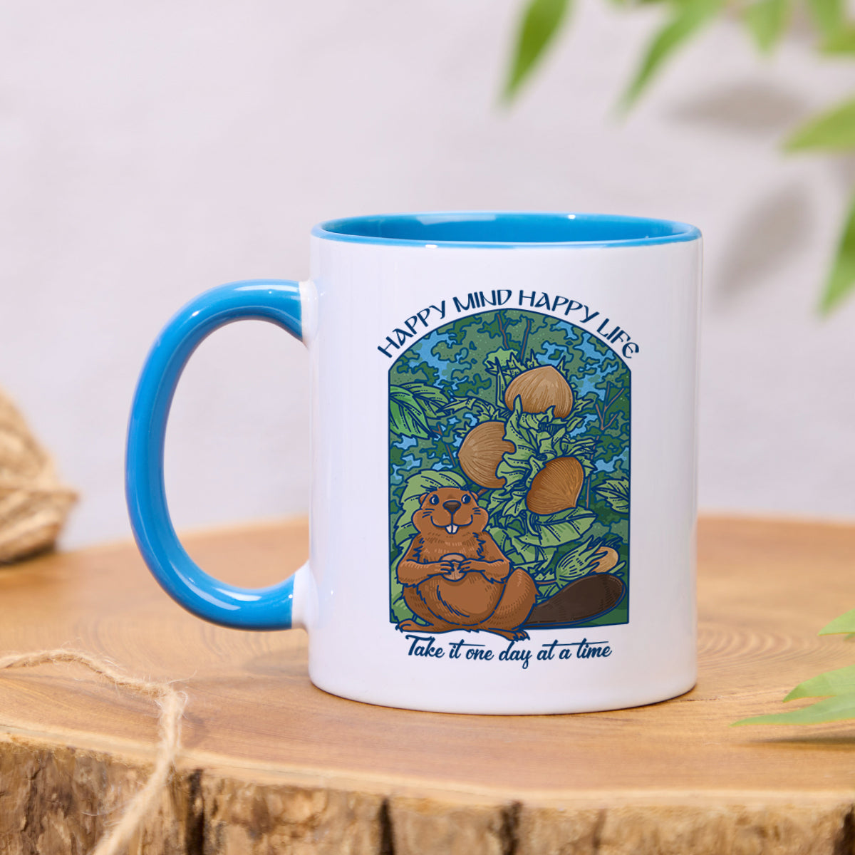 Freeleaf Mind Happy Life Colorful Ceramic Mug
