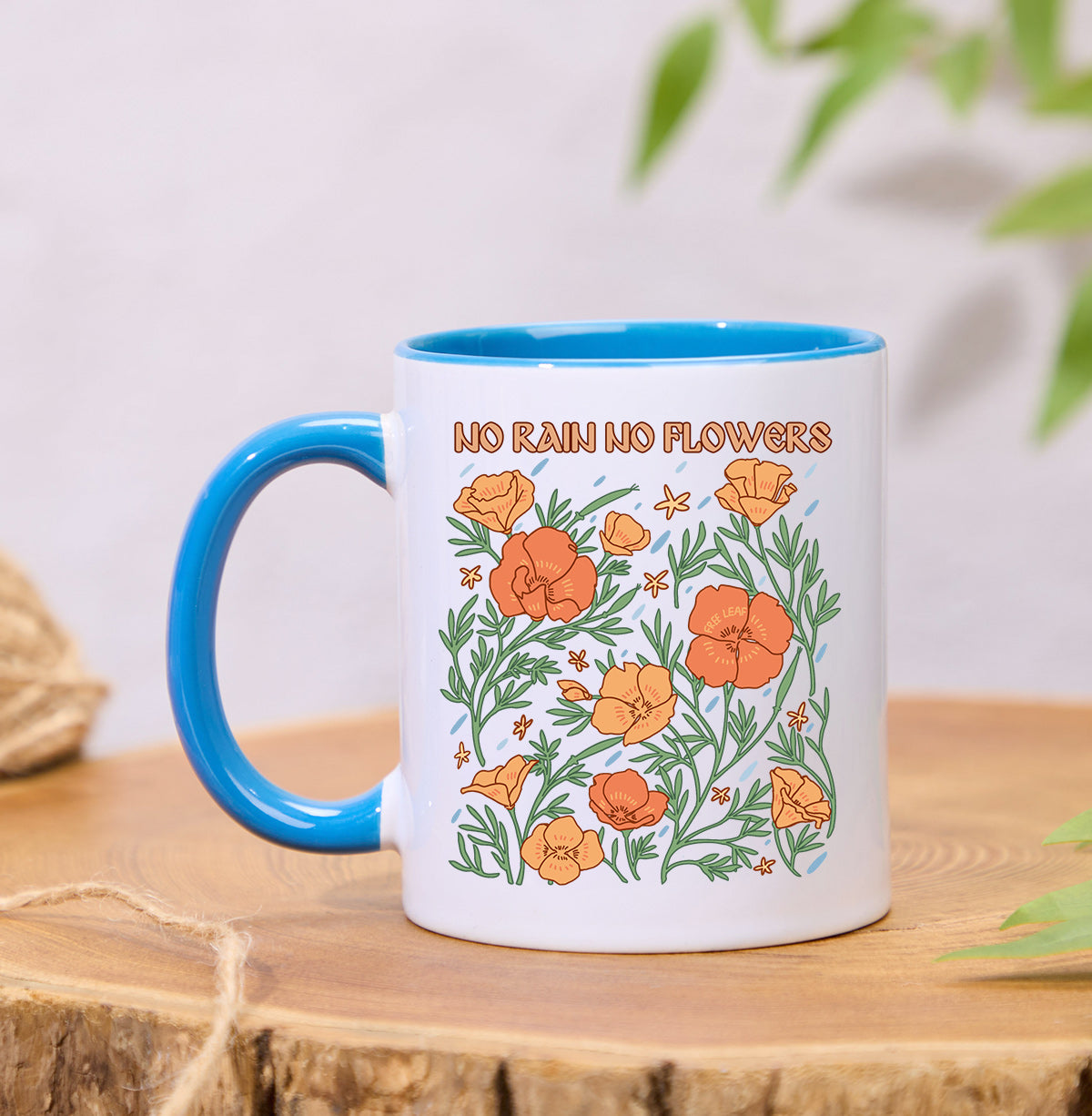 Freeleaf No Rain No Flowers Colorful Ceramic Mug