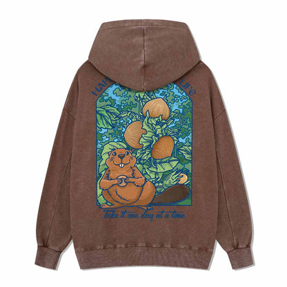 Happy Mind Happy Life Washed Hoodie