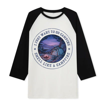 Just Want To Go Camping Raglan Long Sleeve Top