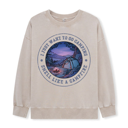Just Want To Go Camping Washed Sweatshirt