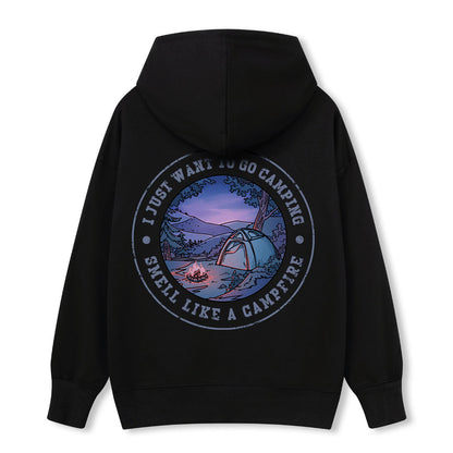 Just Want To Go Camping Back-Printed Hoodie