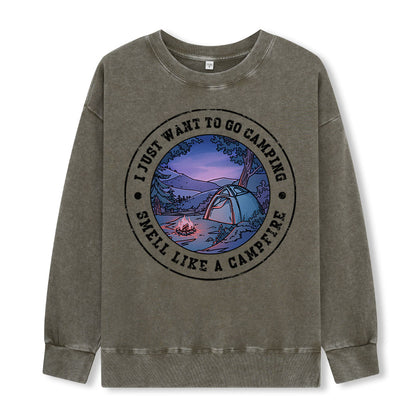 Just Want To Go Camping Washed Sweatshirt